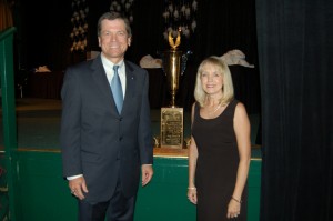 Ed & Trish Harrison with the Hugh Prather trophy